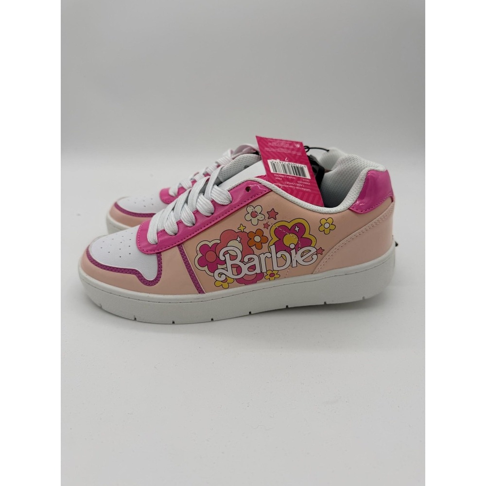 Barbie Floral Shoes Womens Size 7 Pink Low Top Casual Sneakers WMBA24BB002